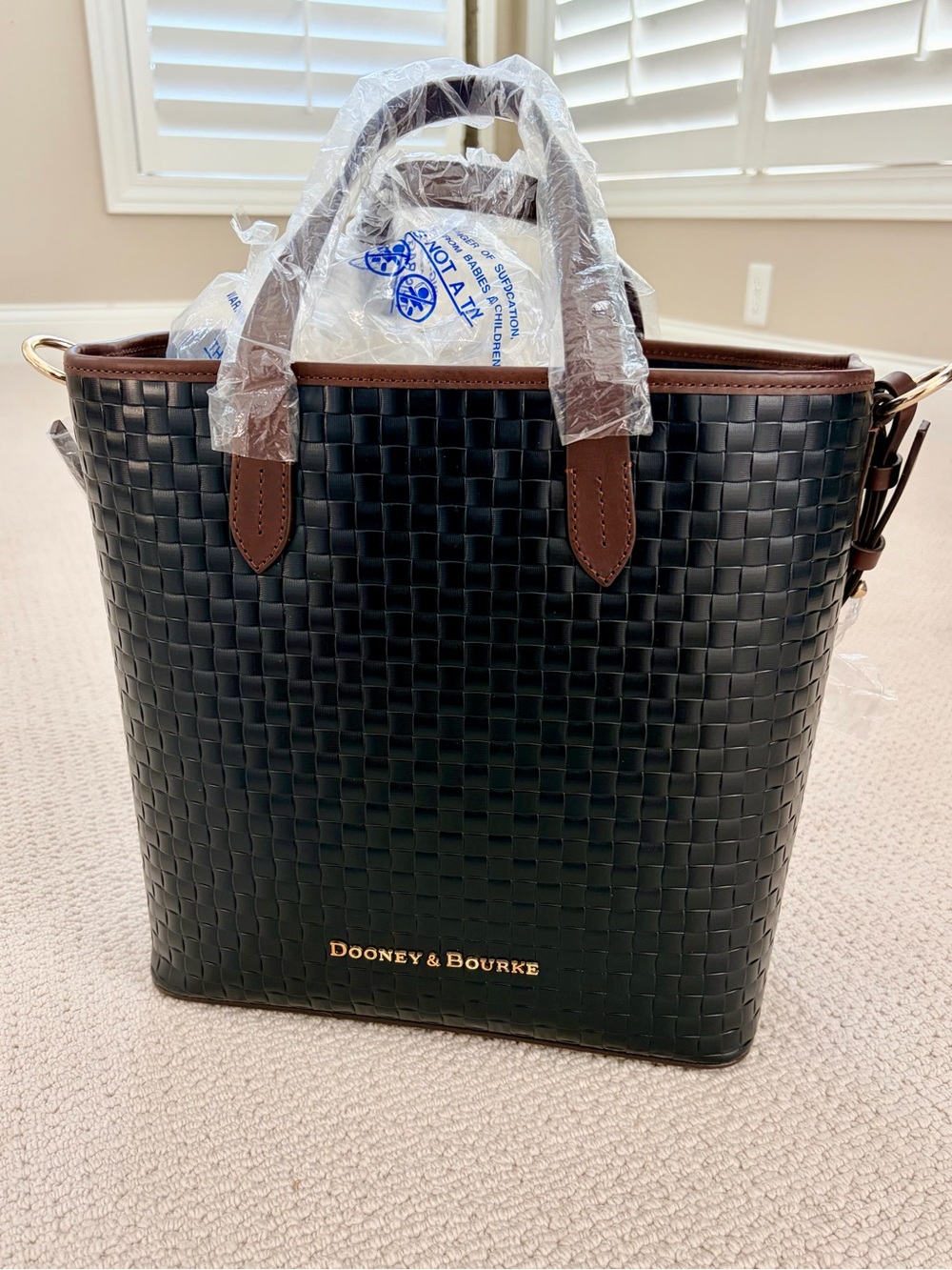 Dooney & Bourke Lilliana Woven Black Tote NWT
